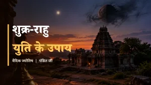 शुक्र-राहु युति के उपाय - उज्जैन में शांति पूजा, मंदिर के दीप और ग्रह आकाश